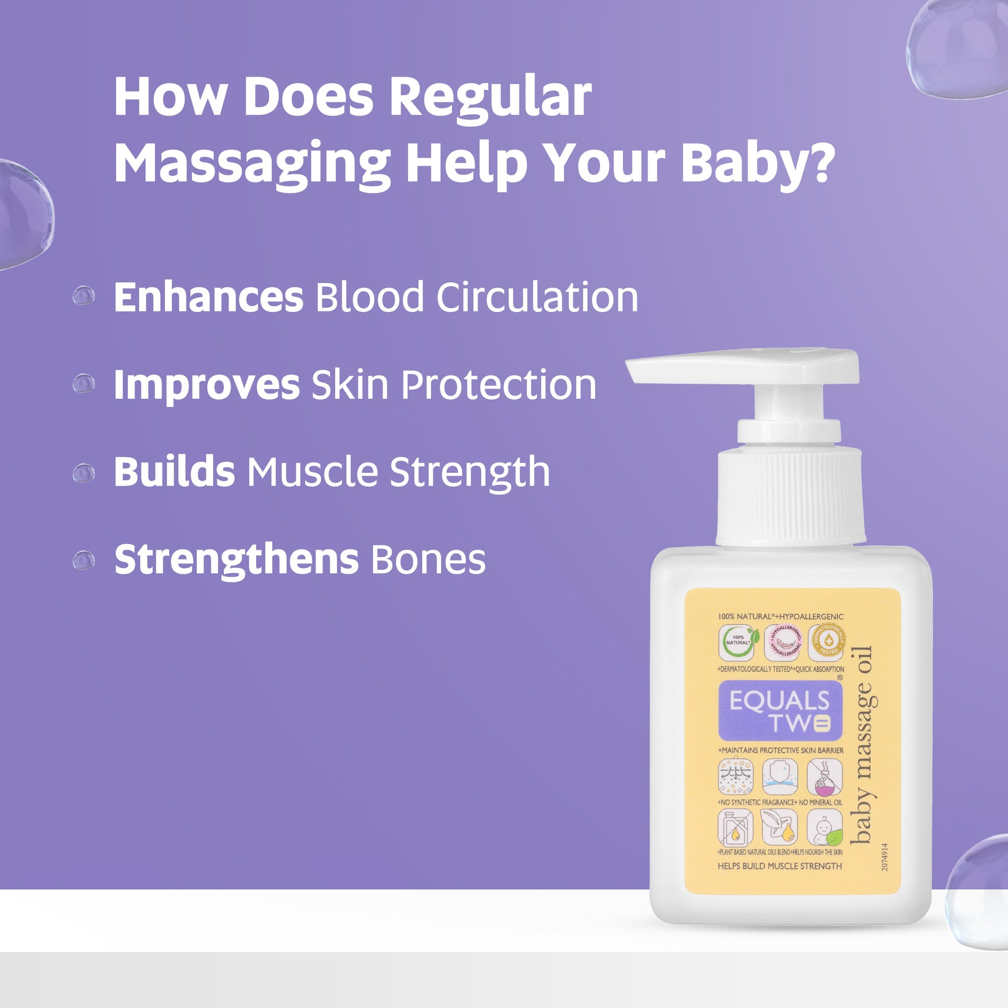 EQUALSTWO  Baby Moisturizer 500ml + EQUALSTWO  Baby Massage Oil